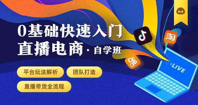 0基础快速入门直播电商课程：直播平台玩法解析-团队打造-带货全流程等环节-木石资源网