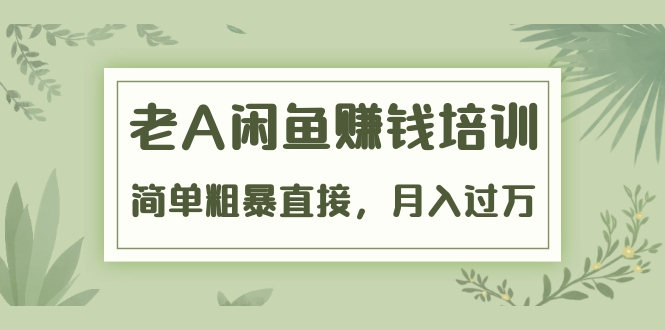 《老A闲鱼赚钱培训》简单粗暴直接，月入过万真正的闲鱼战术实课（51节课）-木石资源网
