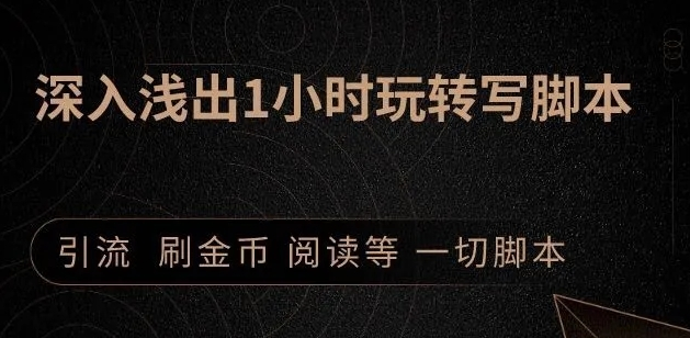 引流脚本实战课：1小时深入浅出视频实操讲解，教你0基础学会写引流脚本-木石资源网