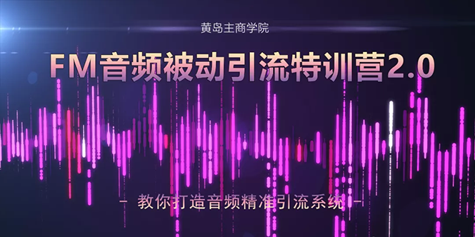 黄岛主·FM音频引流特训营2.0：独家引流模式，单账号50W+播放量，轻松变现-木石资源网