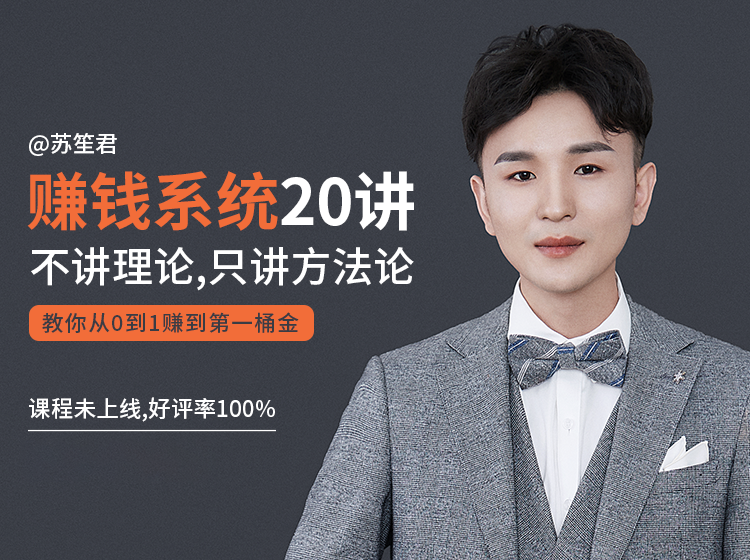 苏笙君的赚钱系统20课 教你从0到1赚到你的第一桶金（不讲理论，只讲方法论）-木石资源网