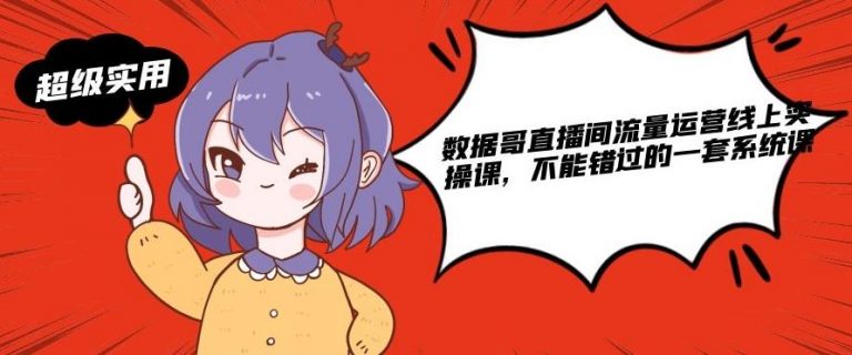 数据哥直播间流量运营线上实操课，不能错过的一套系统课-木石资源网