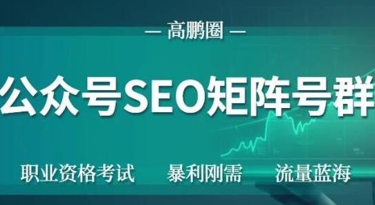 高鹏圈公众号SEO矩阵号群，实操20天纯收益25000+，普通人都能做-木石资源网