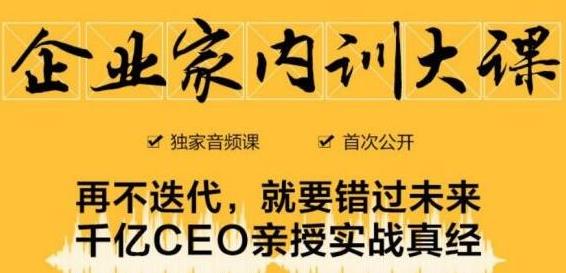 企业家内训大课，未来企业必学经验，价值1299元-木石资源网