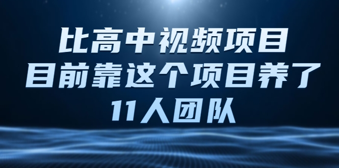 比高中视频项目，目前靠这个项目养了11人团队【视频课程】-木石资源网