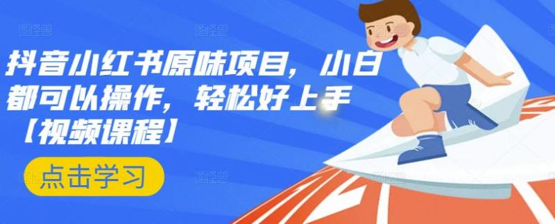 抖音小红书原味项目，小白都可以操作，轻松好上手【视频课程】-木石资源网