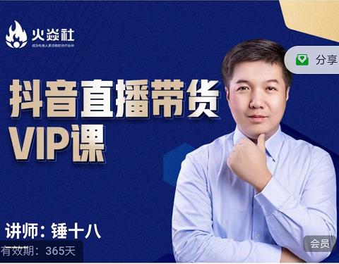 锤十八-抖音直播带货VIP课，专注直播带货有效盈利模式-木石资源网