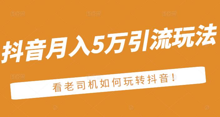 老古董·抖音月入5万引流玩法，看看老司机如何玩转抖音(附赠：抖音另类引流思路)-木石资源网