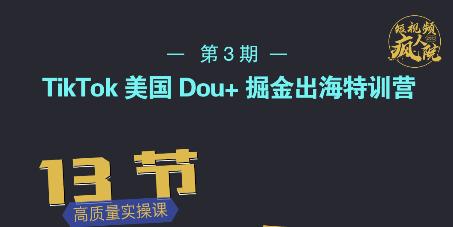 TikTok美国Dou+掘金出海特训营，美国dou+成功投放95%-木石资源网