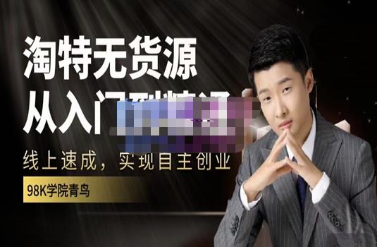 98k学院的淘特无货源线上速成课，从入门到精通，让你最小投入，最高回报-木石资源网