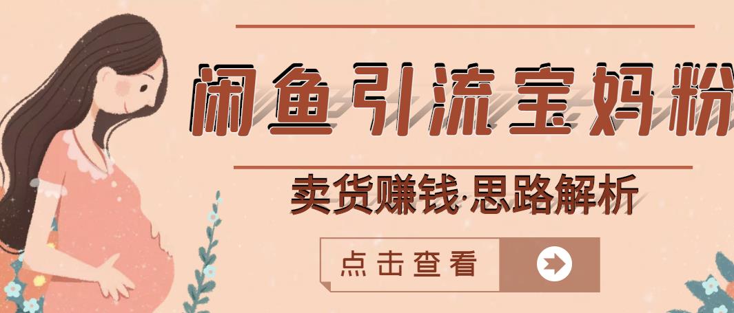 闲鱼引流宝妈粉+卖货赚钱一个月收益30000+（实操视频教程）-木石资源网