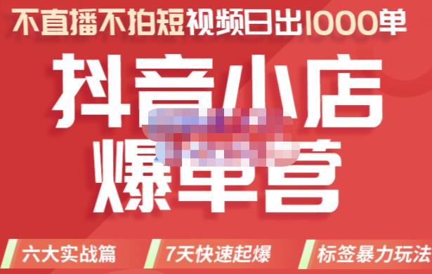 推易电商·2022年抖音小店爆单营，不直播、不拍短视频、日出1000单，暴力玩法-木石资源网