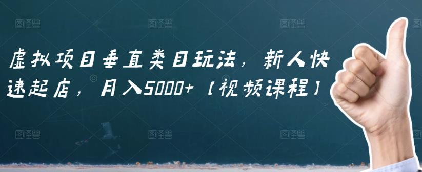 虚拟项目垂直类目玩法，新人快速起店，月入5000+【视频课程】-木石资源网