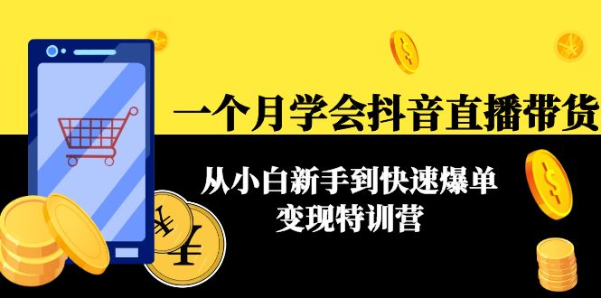 一个月学会抖音直播带货：从小白新手到快速爆单变现特训营(63节课)-木石资源网
