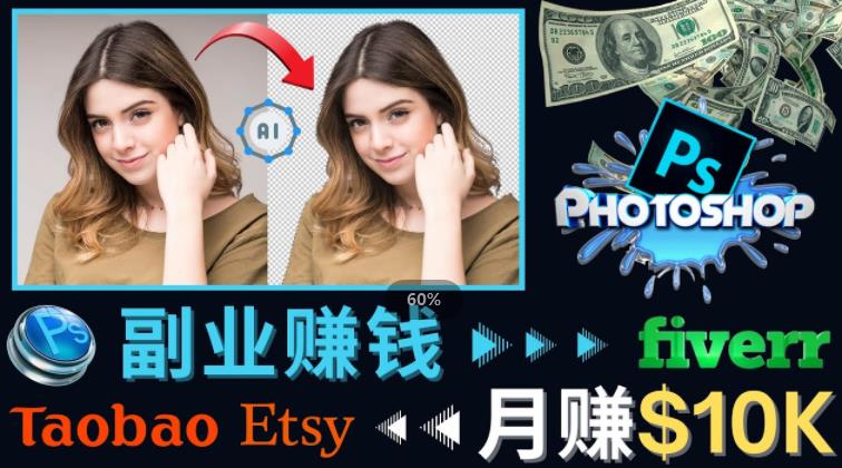 掌握PS修图技能，月赚5000美元以上–利用Adobe Photoshop赚钱的3种途径-木石资源网
