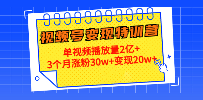 21天视频号变现特训营：单视频播放量2亿+3个月涨粉30w+变现20w+（第14期）-木石资源网