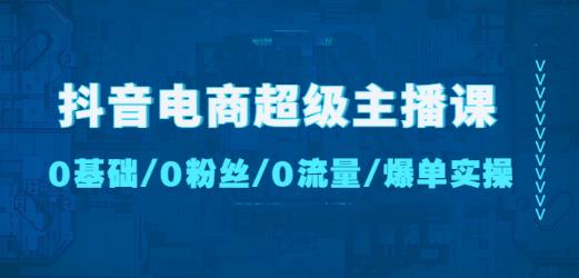 抖音电商超级主播课：0基础、0粉丝、0流量、爆单实操！-木石资源网