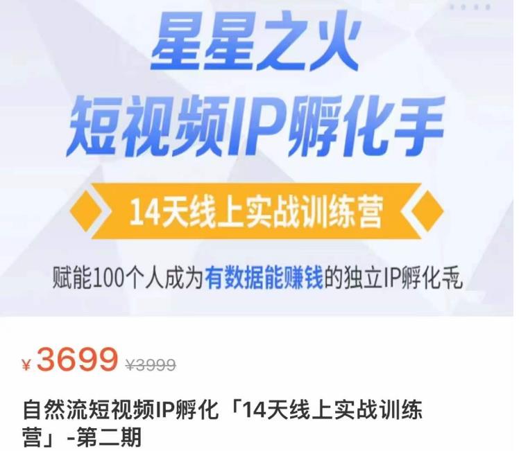 瑶瑶·自然流短视频IP孵化第二期，14天线上实战训练营，赋能100个人成为有数据能赚钱的独立IP孵化手-木石资源网