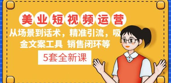 5套·美业短视频运营课从场景到话术·精准引流·吸金文案工具·销售闭环等-木石资源网