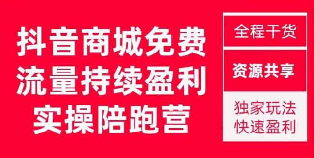 抖音商城搜索持续盈利陪跑成长营，抖音商城搜索从0-1、从1到10的全面解决方案-木石资源网
