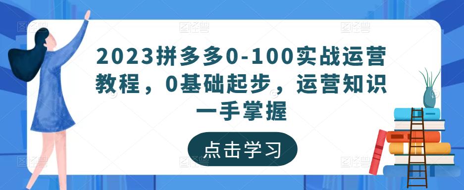 2023拼多多0-100实战运营教程，0基础起步，运营知识一手掌握-木石资源网