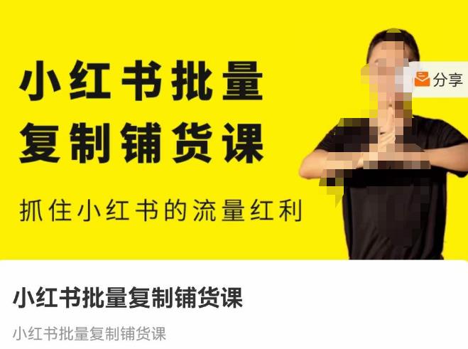 张宾·小红书批量复制铺货课，抓住小红书的流量红利 （更新2023年2月）-木石资源网