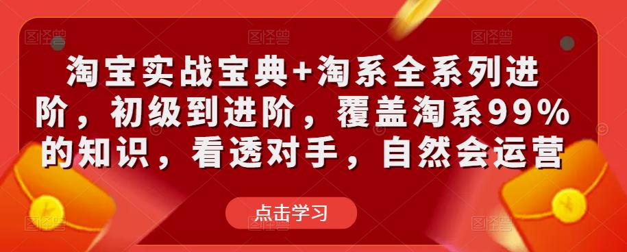 淘宝实战宝典+淘系全系列进阶，初级到进阶，覆盖淘系99%的知识，看透对手，自然会运营-木石资源网