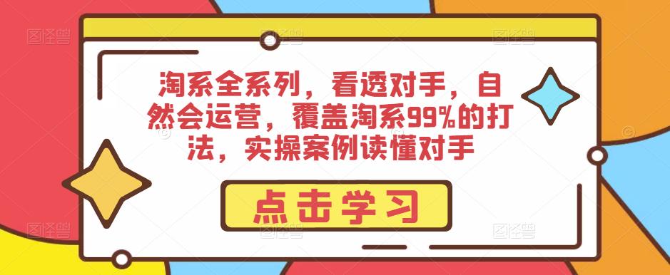 淘系全系列，看透对手，自然会运营，覆盖淘系99%的打法，实操案例读懂对手-木石资源网
