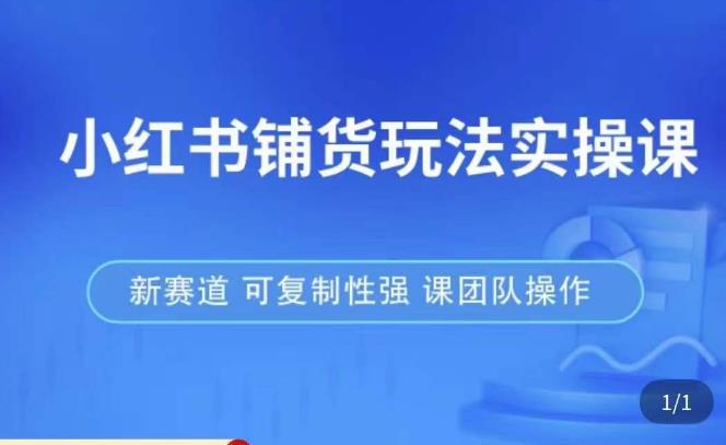小红书铺货玩法实操课，流量大，竞争小，非常好做，新赛道，可复制性强，可团队操作-木石资源网