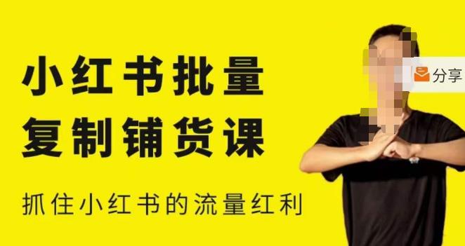 张宾·小红书批量复制铺货课，小红书0-1快速起号变现玩法，抓住小红书的流量红利（更新2023年3月）-木石资源网