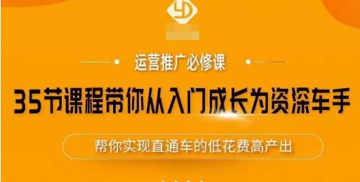 35节课程带你从入门成长为资深车手，让系统学习直通车成为可能，帮你实现直通车的低花费高产出-木石资源网