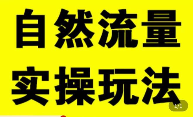 拼多多自然流量天花板，拼多多自然流的实操玩法，自然流量是怎么来的，如何开车带来自然流等知识-木石资源网