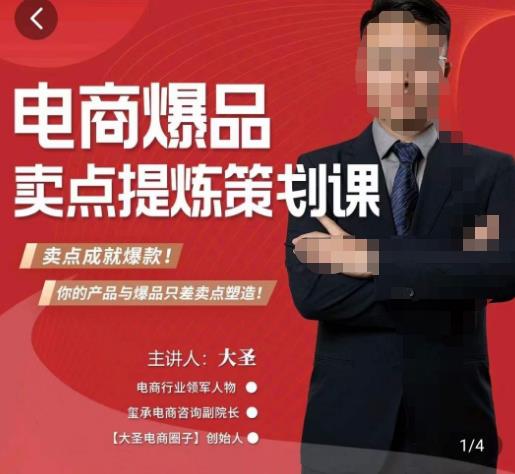 大圣·电商标品爆款卖点策划课，标品卖点成就爆款，可落地卖点提炼课-木石资源网