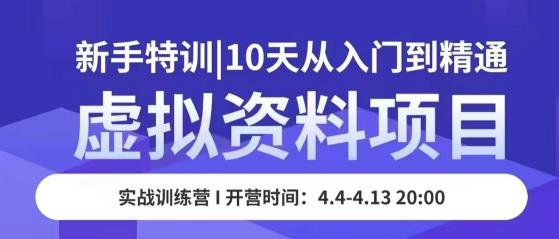 虚拟资料项目新手特训，10天从入门到精通，保姆级实操教学-木石资源网