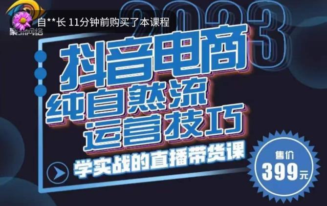 李扭扭·2023自然流运营技巧，纯自然流不亏品起盘直播间，实战直播带货课（视频课+话术文档）-木石资源网