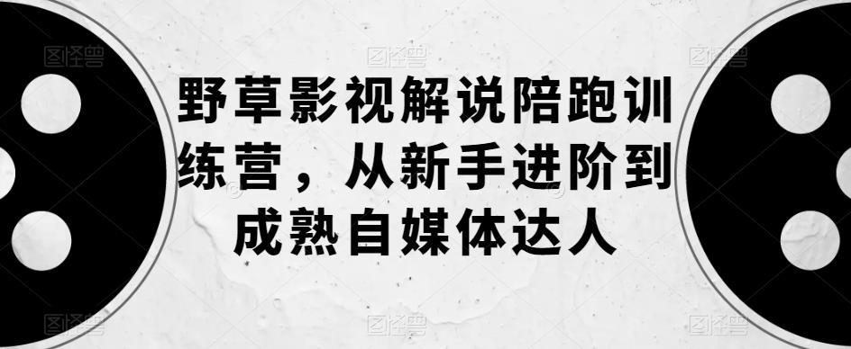 野草影视解说陪跑训练营，从新手进阶到成熟自媒体达人-木石资源网