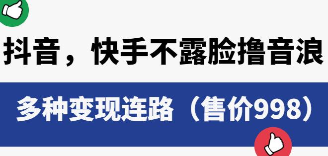 抖音快手不露脸撸音浪项目，多种变现连路（售价998）-木石资源网