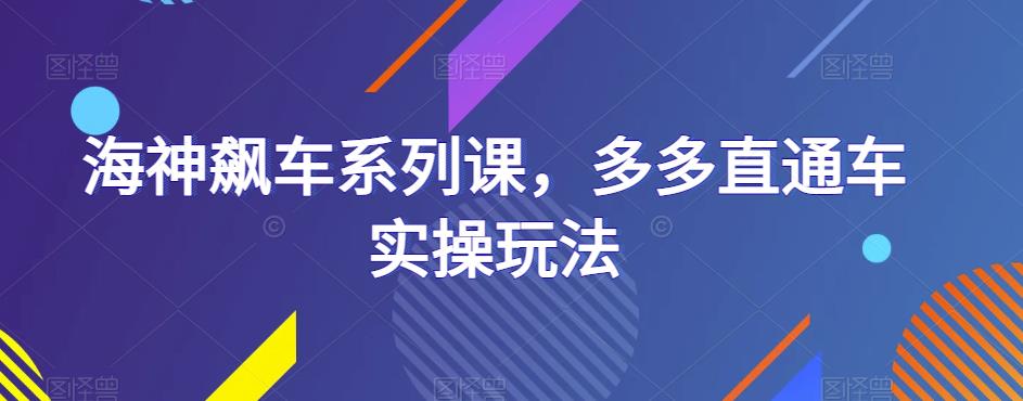 海神飙车系列课，多多直通车实操玩法-木石资源网