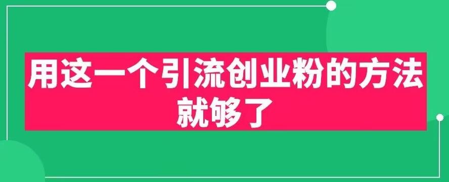 用这一个引流创业粉的方法就够了，PPT短视频引流创业粉【揭秘】-木石资源网
