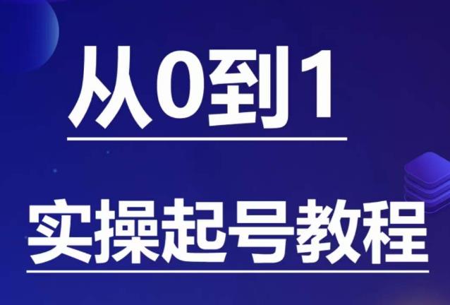 石野·小白起号实操教程，​掌握各种起号的玩法技术，了解流量的核心-木石资源网