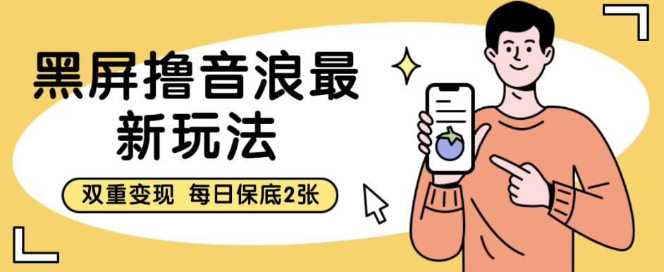 黑屏撸音浪最新玩法，双重变现，每日保底2张【揭秘】-木石资源网