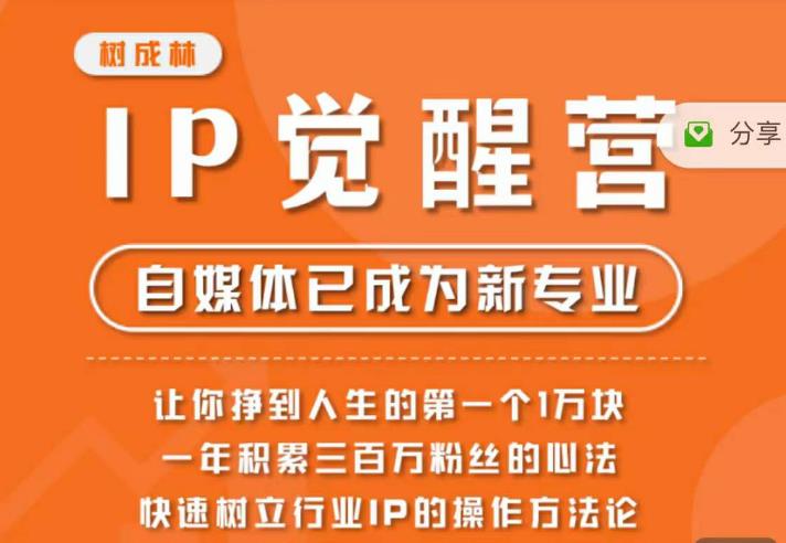 树成林·IP觉醒营，快速树立行业IP的操作方法论，让你赚到人生的第一个1万块（更新）-木石资源网
