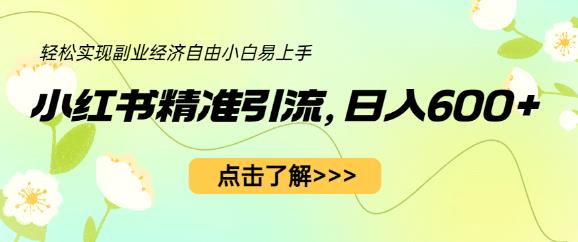 小红书精准引流，小白日入600+，轻松实现副业经济自由（教程+1153G资源）-木石资源网
