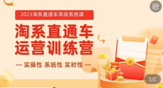 冠东·2023淘系直通车高级系统课，​实操性，系统性，实时性，直通车完整体系教学-木石资源网