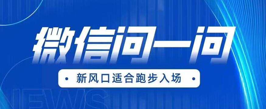 全网首发微信问一问新风口变现项目（价值1999元）【揭秘】-木石资源网