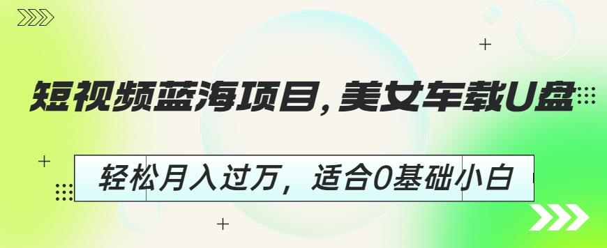 短视频蓝海项目，美女车载U盘，轻松月入过万，适合0基础小白【揭秘】-木石资源网
