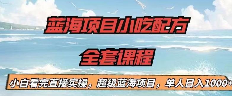 蓝海项目小吃配方全套课程，小白看完直接实操，单人日入1000+【揭秘】-木石资源网