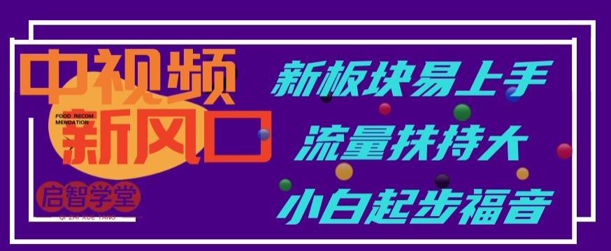 中视频新风口，新板块易上手，流量扶持大，小白起步福音【揭秘】-木石资源网