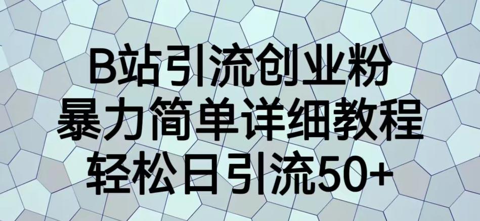 B站引流创业粉，暴力简单详细教程，轻松日引流50+【揭秘】-木石资源网