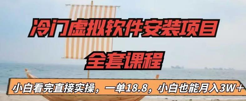 冷门虚拟软件安装项目，一单18.8，小白也能月入3W＋【揭秘】-木石资源网